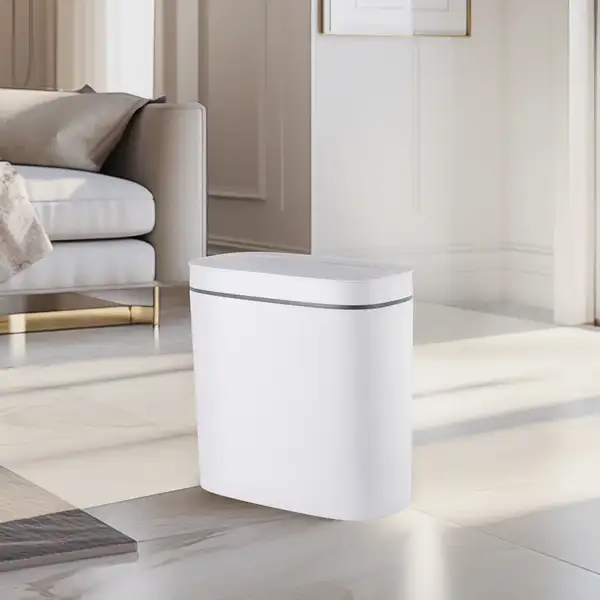 Відро для сміття сенсорне овальне Mixxus Flat-TC0109 White 9 л колір білий (MI7074)
