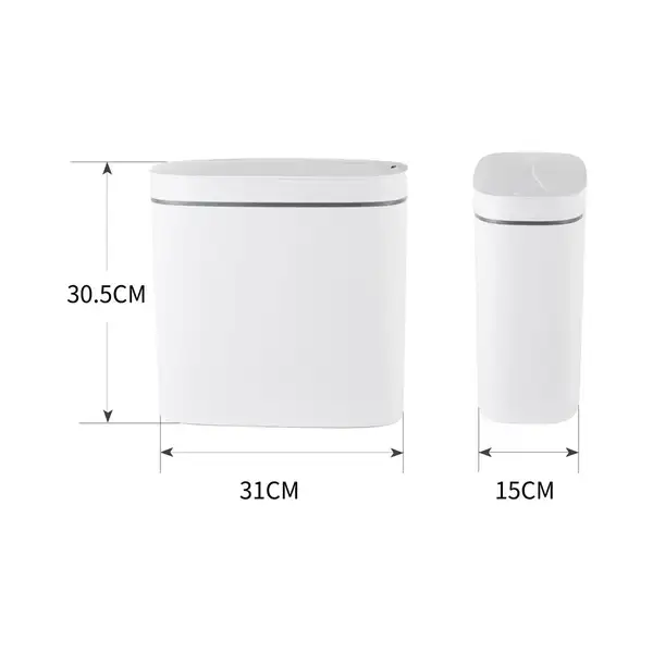 Відро для сміття сенсорне овальне Mixxus Flat-TC0109 White 9 л колір білий (MI7074)