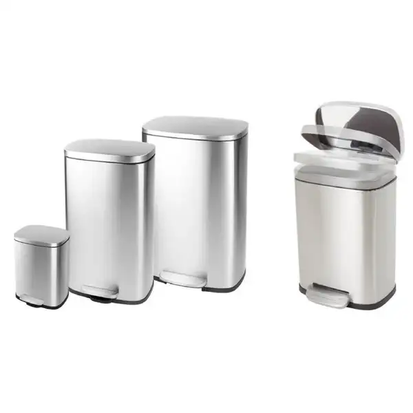Відро для сміття з плавним закриттям прямокутне Mixxus Bevel-TC0112 SS Color 12л колір наржавійка ( (MI7087)