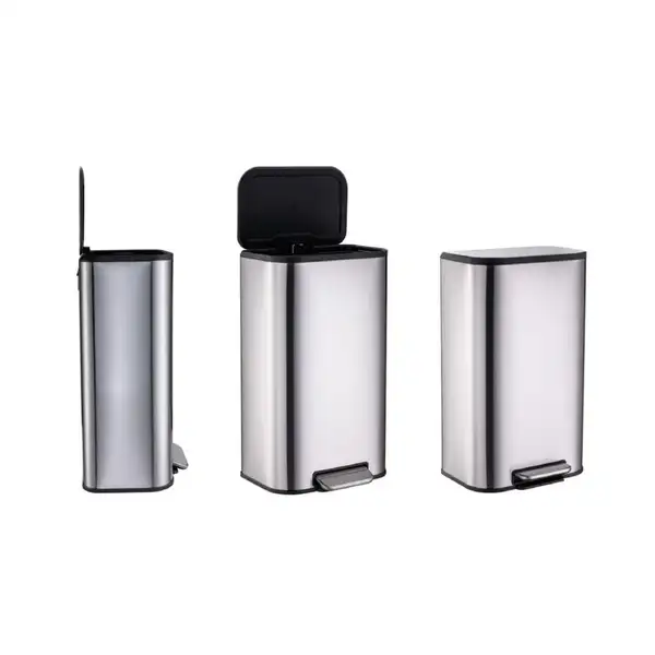 Відро для сміття з плавним закриттям прямокутне Mixxus Bevel-TC0112 SS Color 12л колір наржавійка ( (MI7087)