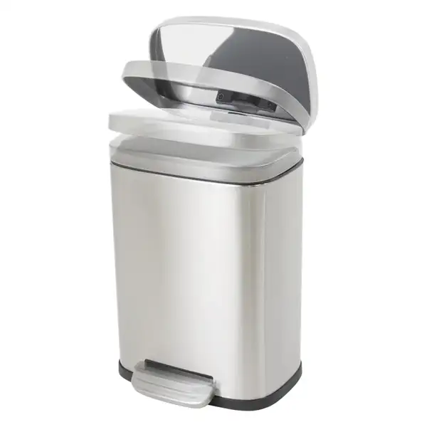 Відро для сміття з плавним закриттям прямокутне Mixxus Bevel-TC0112 SS Color 12л колір наржавійка ( (MI7087)
