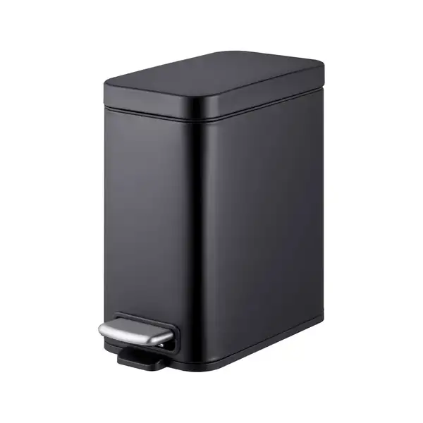 Відро для сміття з плавним закриттям прямокутне Mixxus Premium Quadro-TC0105 Black 5 л колір чорний (MI7061)