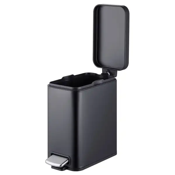 Відро для сміття з плавним закриттям прямокутне Mixxus Premium Quadro-TC0105 Black 5 л колір чорний (MI7061)