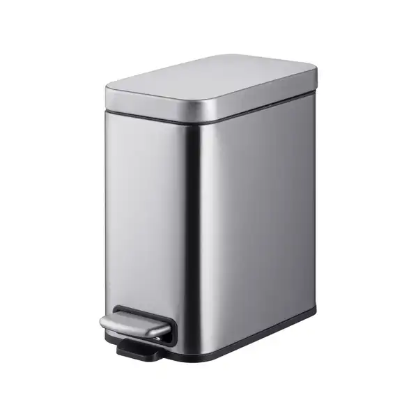 Відро для сміття з плавним закриттям прямокутне Mixxus Premium Quadro-TC0105 SS Color 5л колір нерж (MI7062)