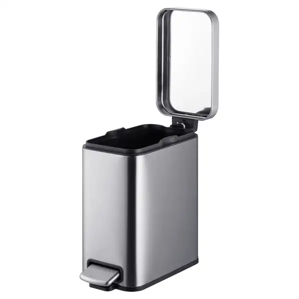 Відро для сміття з плавним закриттям прямокутне Mixxus Premium Quadro-TC0105 SS Color 5л колір нерж (MI7062)