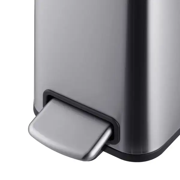 Відро для сміття з плавним закриттям прямокутне Mixxus Premium Quadro-TC0105 SS Color 5л колір нерж (MI7062)