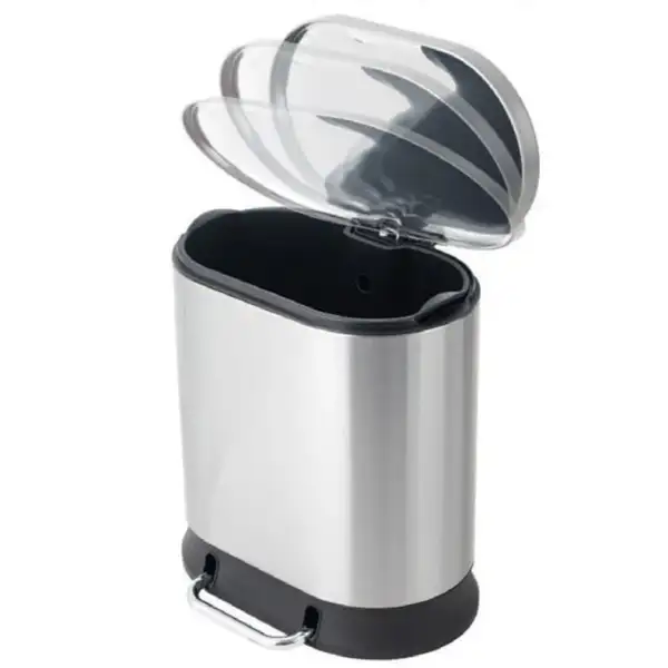 Відро для сміття з плавним закриттям овальне Mixxus Premium Strong-TC0105 SS Color 5л колір наржаві (MI7080)