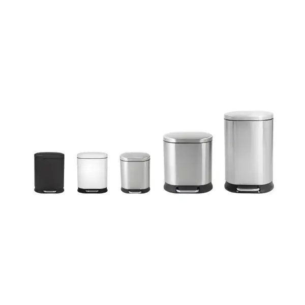 Відро для сміття з плавним закриттям овальне Mixxus Premium Strong-TC0105 SS Color 5л колір наржаві (MI7080)