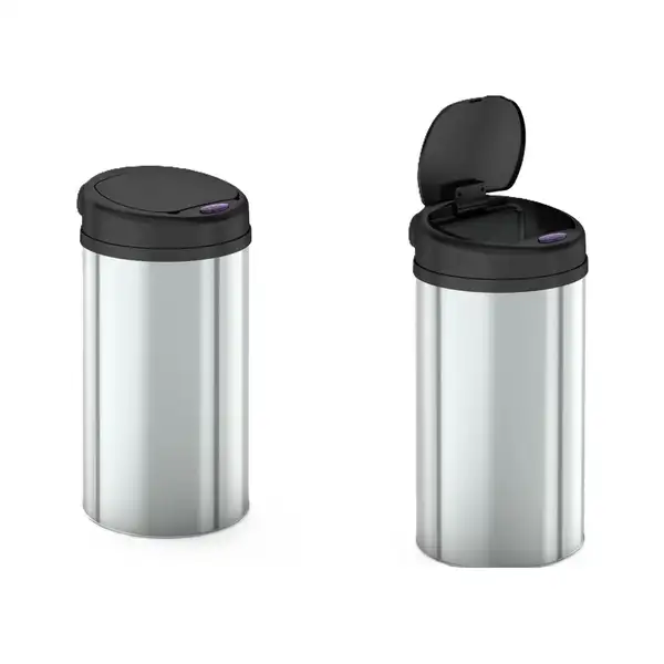 Відро для сміття сенсорне кругле Mixxus Premium Ellipse-TC0109 Chrome-Black 9л (хром-чорне) (MI7083