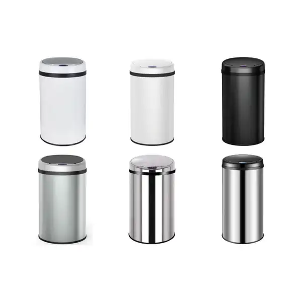 Відро для сміття сенсорне кругле Mixxus Premium Ellipse-TC0109 Chrome-Black 9л (хром-чорне) (MI7083