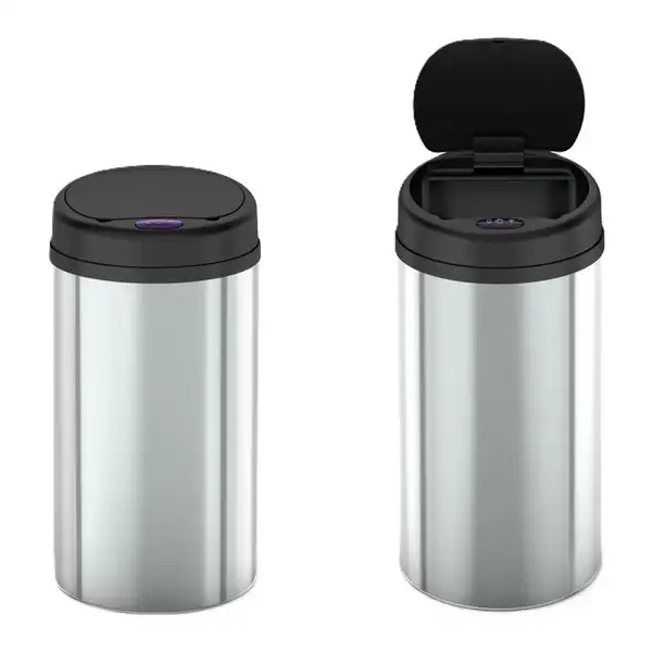 Відро для сміття сенсорне кругле Mixxus Premium Ellipse-TC0109 Chrome-Black 9л (хром-чорне) (MI7083