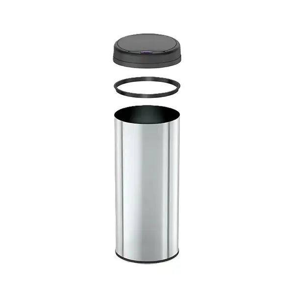 Відро для сміття сенсорне кругле Mixxus Premium Ellipse-TC0109 Chrome-Black 9л (хром-чорне) (MI7083
