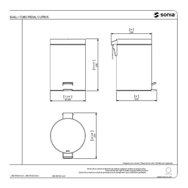 Відро з педаллю Sonia Contract-Hospitality Black (188208)