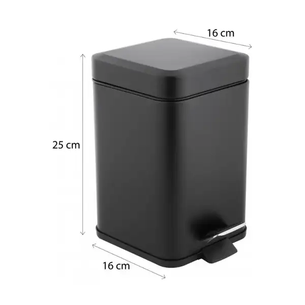 Корзина для мусора YOKA MUTI BLACK 3л. для ванной комнаты (CH.MUTI-BLK)