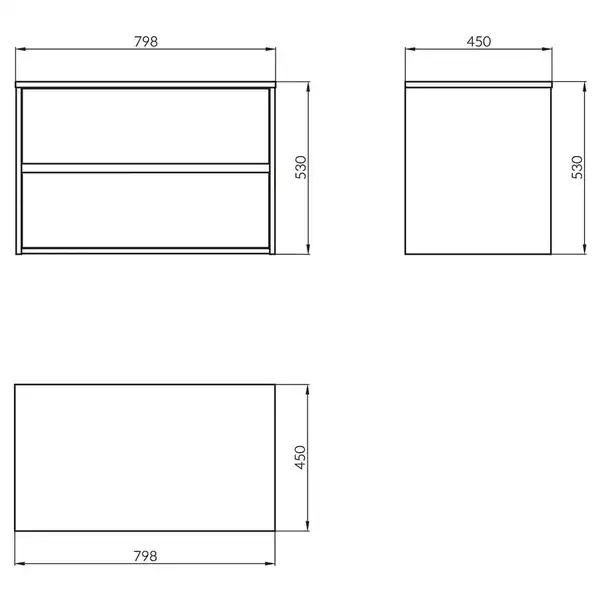 Cersanit Шафка під умивальник CREA  80 White mount countertop на стільницю Церсаніт (FZZW1008711564)