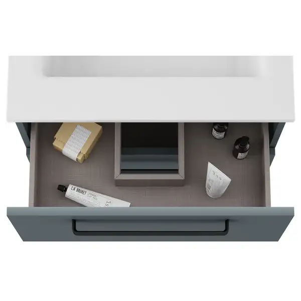Комплект мебели 60 см Devit Fresh, синий матовый, ручки чёрные 088723B