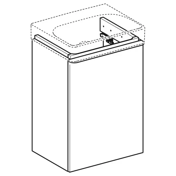 Шкафчик для раковины 44,2 х 35,6 х h61,7 см Geberit Smyle Square, с одной дверцей, белый (500.351.00.1)