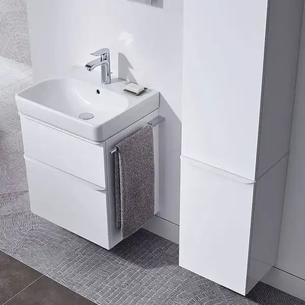 Тумба под раковину Geberit Smyle Square 58,4 см, белый глянцевый (500.352.00.1)