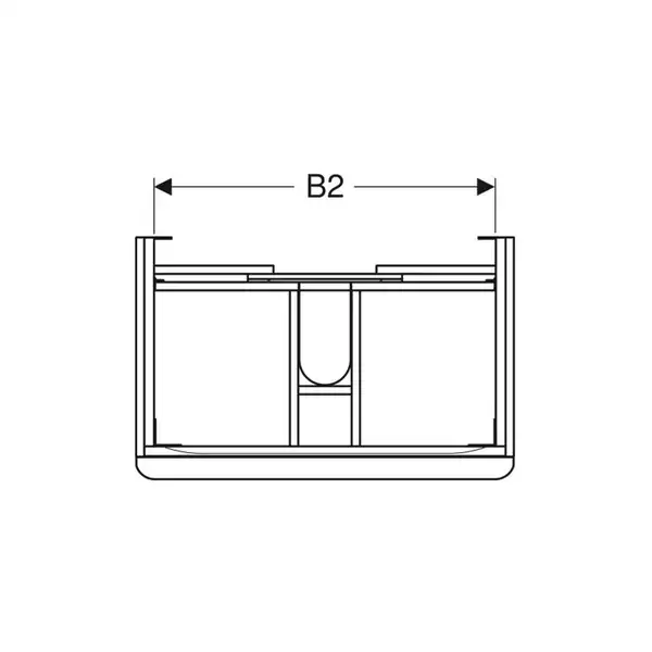 Тумба под раковину Geberit Smyle Square 58,4 см, лава матовая (500.352.JK.1)