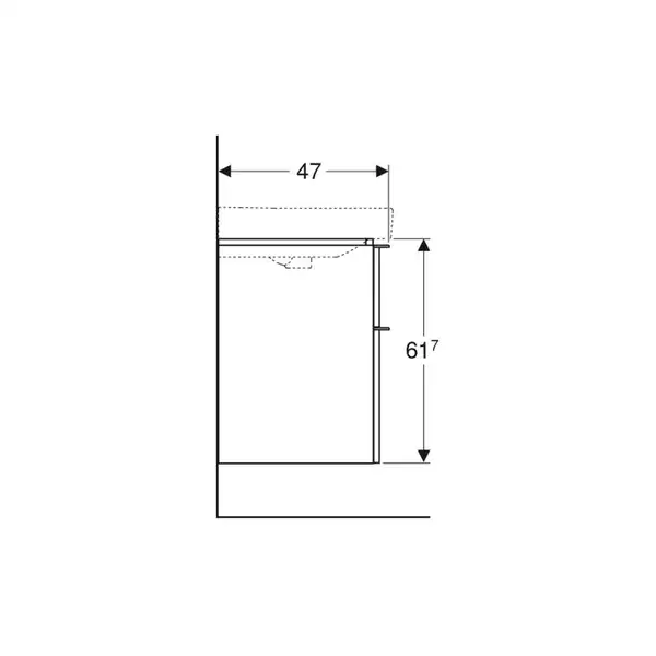Тумба под раковину Geberit Smyle Square 58,4 см, лава матовая (500.352.JK.1)