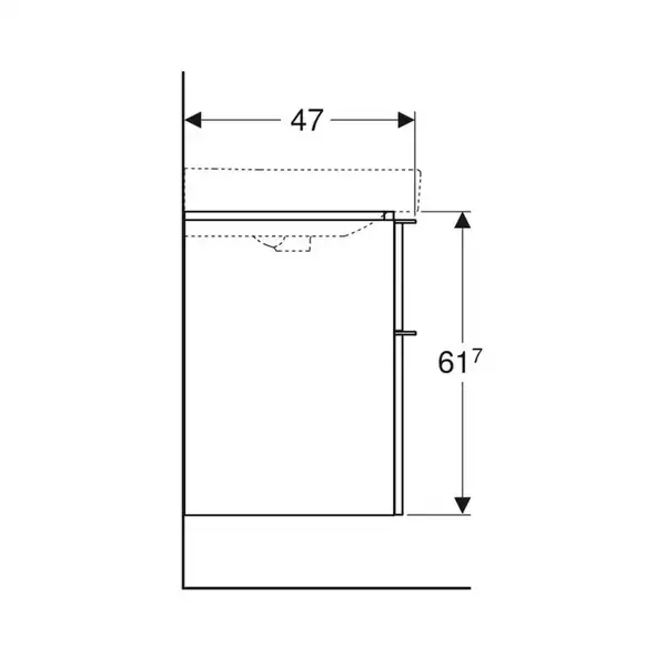 Тумба под раковину Geberit Smyle Square 73,4 см, орех тёмный (500.353.JR.1)