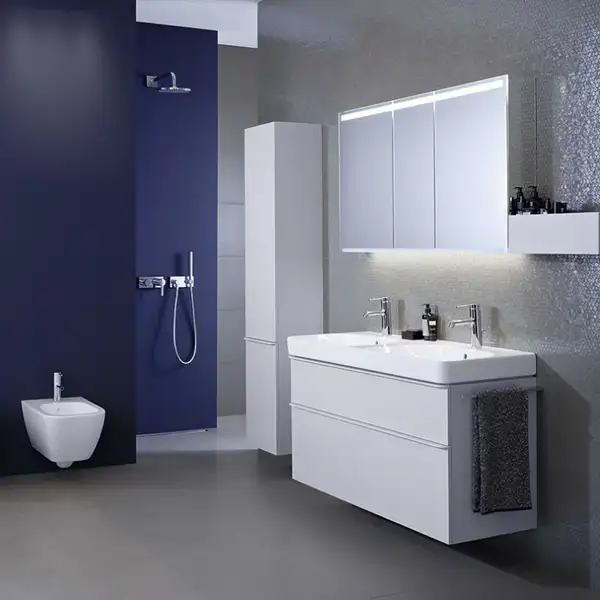 Тумба под раковину Geberit Smyle Square 88,4 см, белый глянцевый (500.354.00.1)