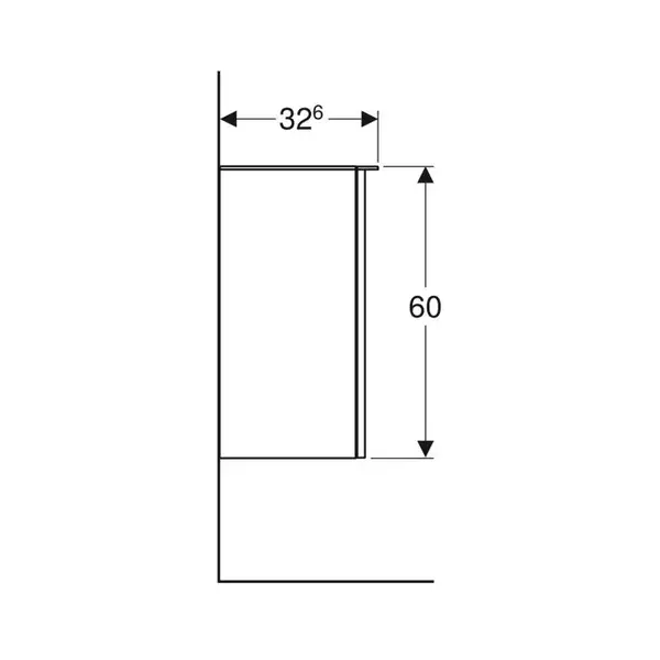 Шкафчик с одной дверцей, петли справа 36 х 32,6 х h60 см Geberit Smyle Square (500.359.JK.1)