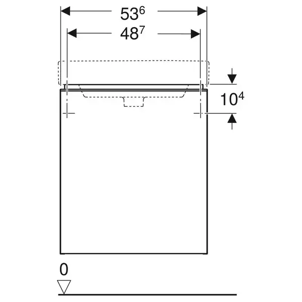 Тумба Geberit Smyle Square 53,6 см, корпус и фасад - белый глянец / ручка - белый мат 500.366.00.1