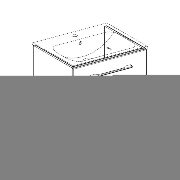 Тумба под раковину Geberit Selnova Square, slim rim 60 см, белый глянцевый 501.204.00.1