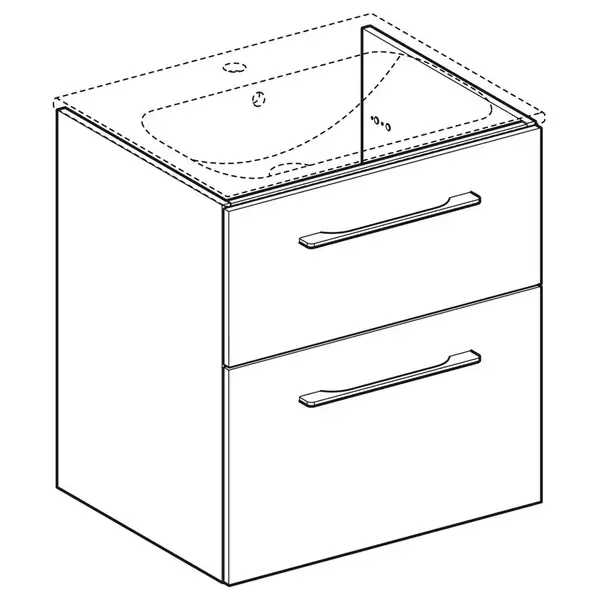 Тумба под раковину Geberit Selnova Square, slim rim 60 см, орех тёмный 501.206.00.1