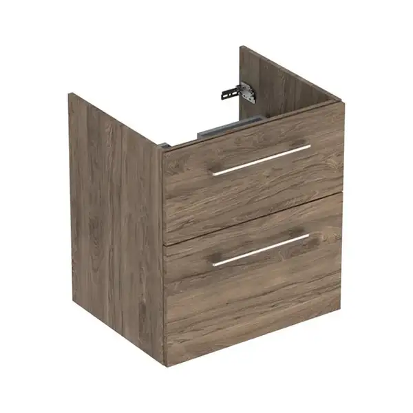 Тумба под раковину Geberit Selnova Square, slim rim 60 см, орех тёмный 501.206.00.1