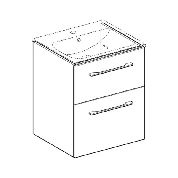 Тумба под раковину Geberit Selnova Square, slim rim 60 см, орех тёмный 501.206.00.1