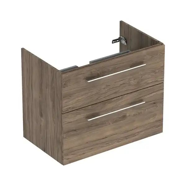 Тумба под раковину Geberit Selnova Square, slim rim 80 см, орех тёмный 501.210.00.1