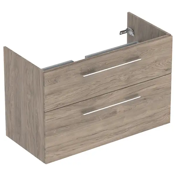 Тумба под раковину Geberit Selnova Square, slim rim 100 см, орех тёмный 501.214.00.1