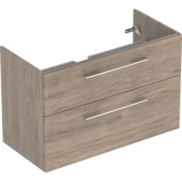 Тумба под раковину Geberit Selnova Square, slim rim 100 см, орех тёмный 501.214.00.1