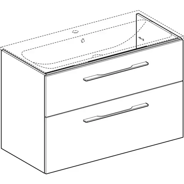 Тумба под раковину Geberit Selnova Square, slim rim 100 см, орех тёмный 501.214.00.1