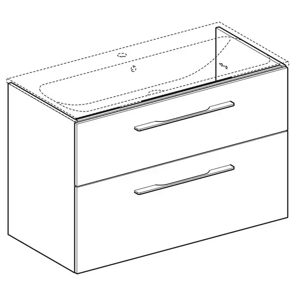 Тумба под раковину Geberit Selnova Square, slim rim 100 см, орех светлый 501.215.00.1