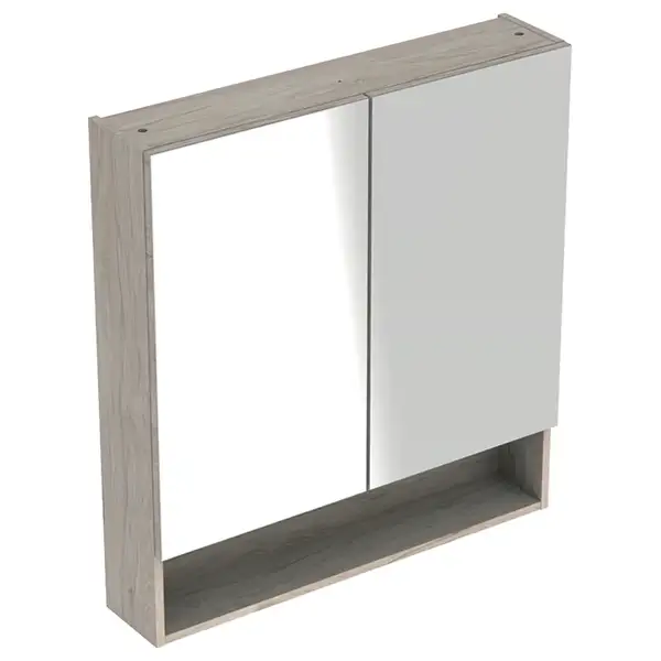 Зеркальный шкафчик Geberit Selnova Square 58,8 х 17,5 х h85 см, орех светлый (501.267.00.1)