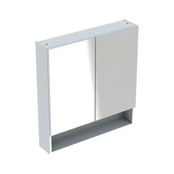 Geberit SELNOVA Square шкафчик зеркальный 78,8*85*17,5см, двухдверный, белый глянец (501.268.00.1)