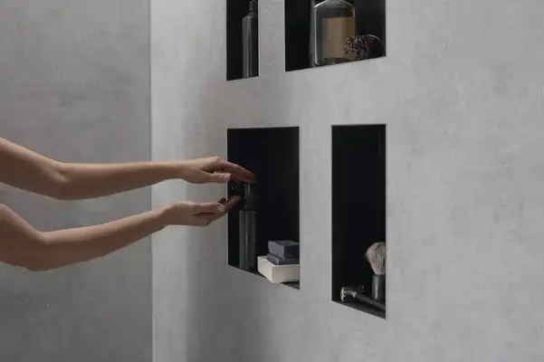 Ниша в стене с открытой рамой Hansgrohe XtraStoris Minimalistic 30 х 30 х 10 см, чёрный матовый (56073670) фото 6 Aquada.com.ua