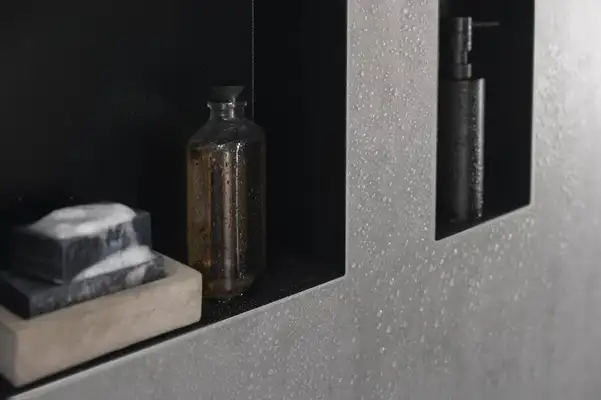 Ниша в стене с открытой рамой Hansgrohe XtraStoris Minimalistic 30 х 30 х 10 см, чёрный матовый (56073670) фото 8 Aquada.com.ua