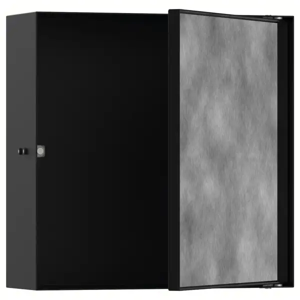 Ниша в стене с дверцей под плитку Hansgrohe XtraStoris Rock 30 х 30 х 10 см, чёрный матовый (56085670) фото 1 Aquada.com.ua
