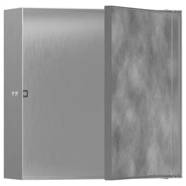 Ниша в стене с дверцей под плитку Hansgrohe XtraStoris Rock 30 х 30 х 10 см, матовая нержавеющая сталь (56085800) фото 1 Aquada.com.ua