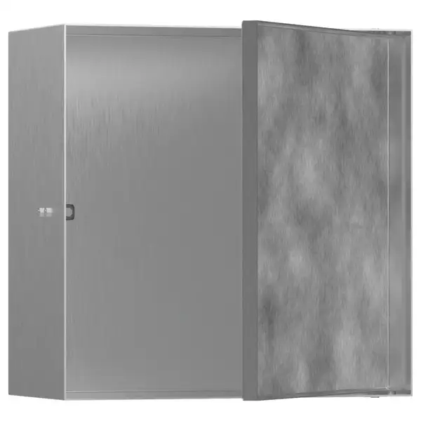 Ниша в стене с дверцей под плитку Hansgrohe XtraStoris Rock 30 х 30 х 14 см, матовая нержавеющая сталь (56091800) фото 1 Aquada.com.ua