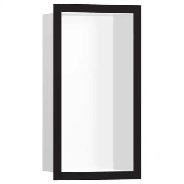 Настенная ниша с дизайнерской рамкой Hansgrohe XtraStoris Individual 30 х 15 х 10 см, чёрный матовый (56096670) фото 1 Aquada.com.ua