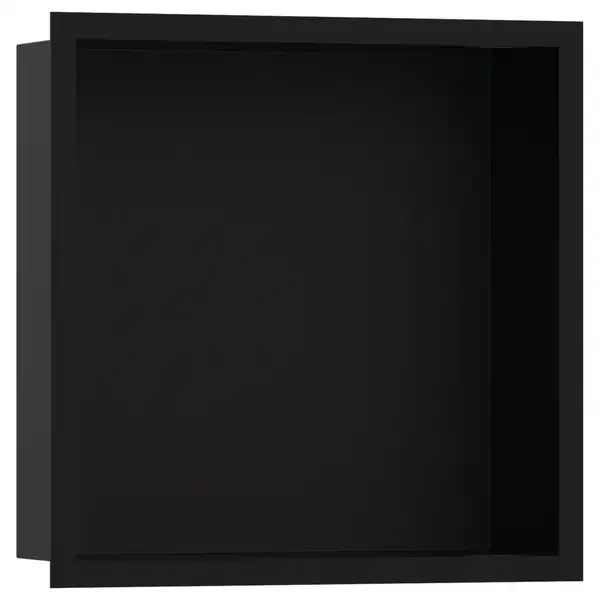 Настенная ниша с дизайнерской рамкой Hansgrohe XtraStoris Individual 30 х 30 х 10 см, чёрный матовый (56098670) фото 1 Aquada.com.ua