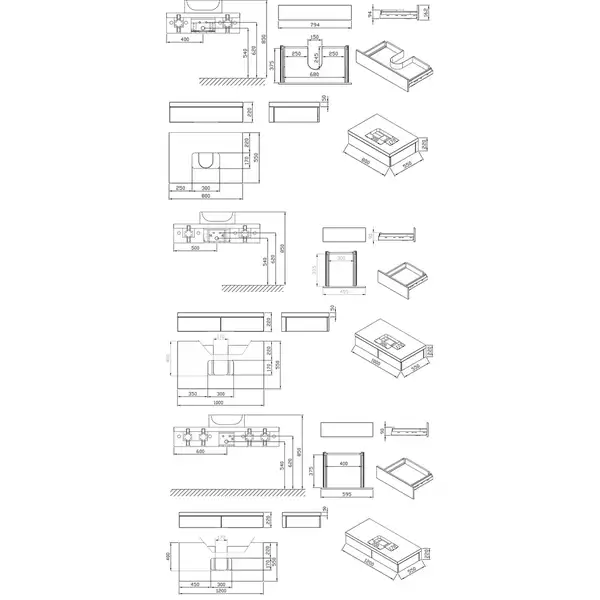 Шафка під умивальник SD 800 FORMY walnut, RAVAK (X000001035)