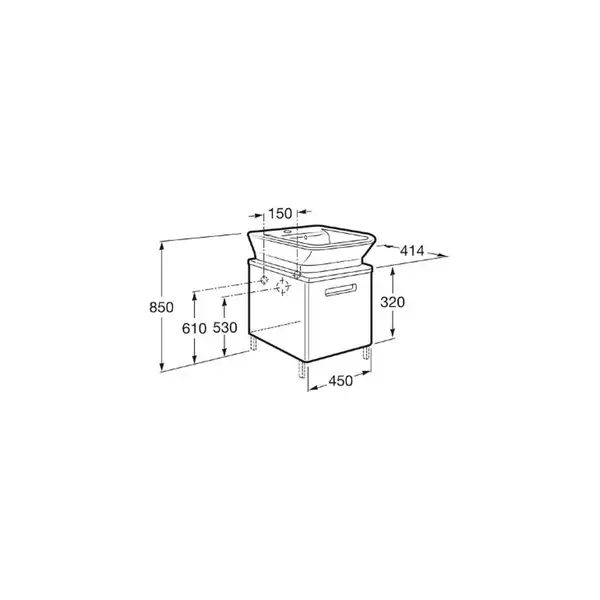 Тумба Roca The Gap Original 450х414х320, білий глянцевий (A856968806)