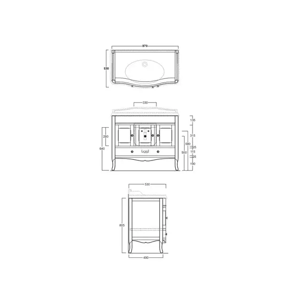 Тумба  Arcade під умив. AR874 з гнутим фасадом біла ARMC 105 SIMAS Італія (ARMC 105 white)