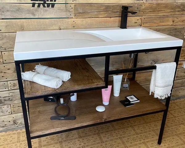 Snail Тумба «Сицилія» з умивальником «Фенікс»/дерево Меланіт H100 (1000LOFT159dH100)